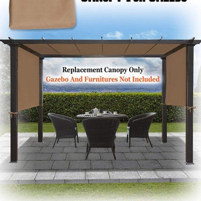 Auvent de remplacement universel pour structure de pergola 18 pi x 8,3 pi (Brun clair)
