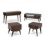 Table de bout rectangulaire Mid-Century moderne en bois massif avec tiroir de rangement Draper-1336603122