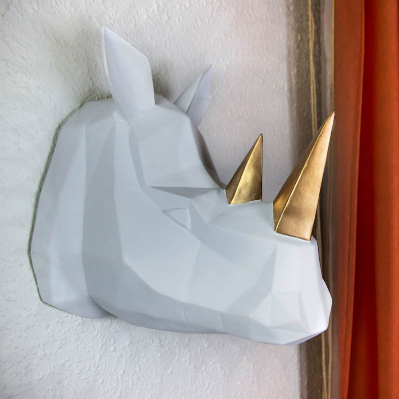 Rhino Wall Décor, Single, White