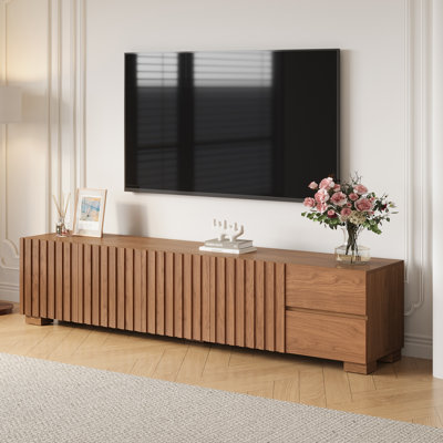 78'' Mid Century Modern Media Console With Storage Drawers, Wooden Entertainment Center For Living Room Apartment