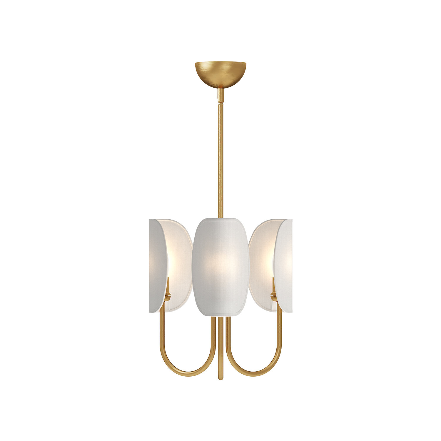 Calline 3 - Light Chandelier, Aged Gold/White