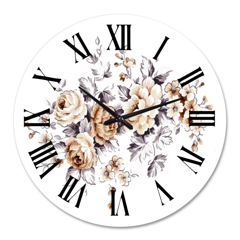 Pink Wild Roses - Horloge murale traditionnelle, Moyenne