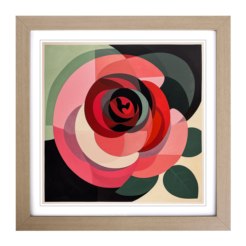 Rose Bauhaus - Framed Print, Oak