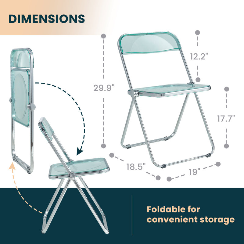 Chaise pliante Brayden Studio® Gillispie, Vert jade, Silver