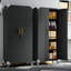 Steel Tall 71" Garage Storage Cabinet with Locking Doors ,Rolling Wheels and Adjustable Shelves-157972164-157972187