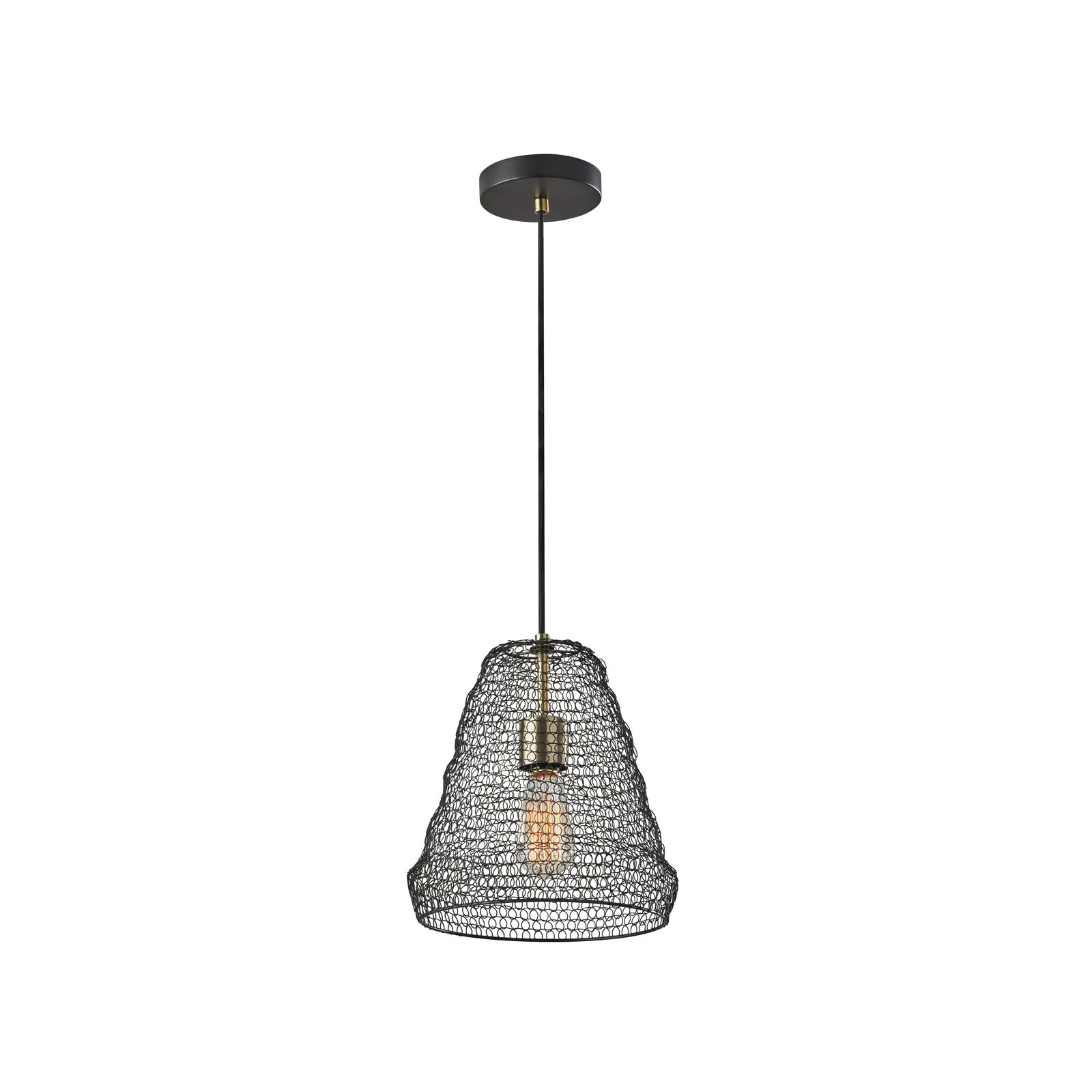 Rene Single Light Metal Pendant