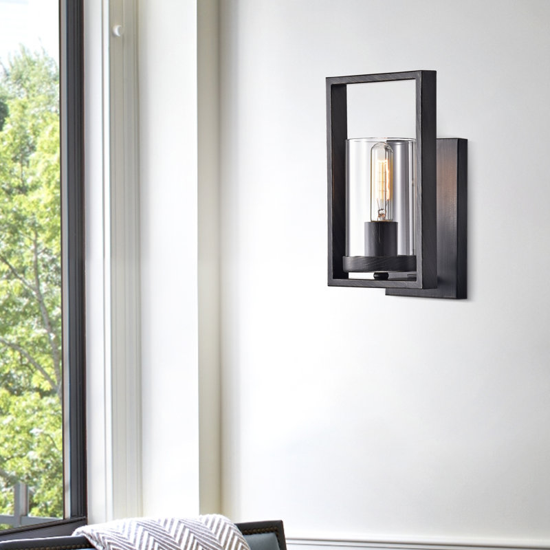 Aliiyah 1-Light 5.9" Antique Black Wall Sconce with Clear Glass