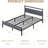 Bed Frames with Charging Station, LED Lights Bed with Grey Upholstered Headboard, Under Bed Storage, No Box Spring Needed, Noise Free, Easy Assembly-297497919-297497918