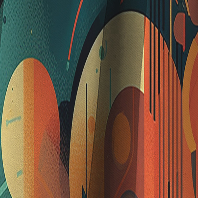 Rideau occultant vert et orange Mid Century Innovations II - Mid-Century, L 52 po x L 95 po