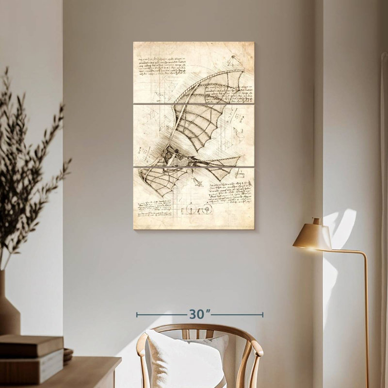 Mehar Flying Machine Leonardo Da Vinci, 57" H x 36" W