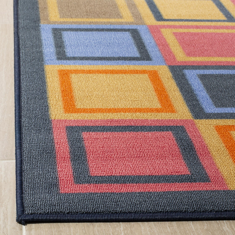 Metropolis Blue and Multicolor Geometric Area Rug