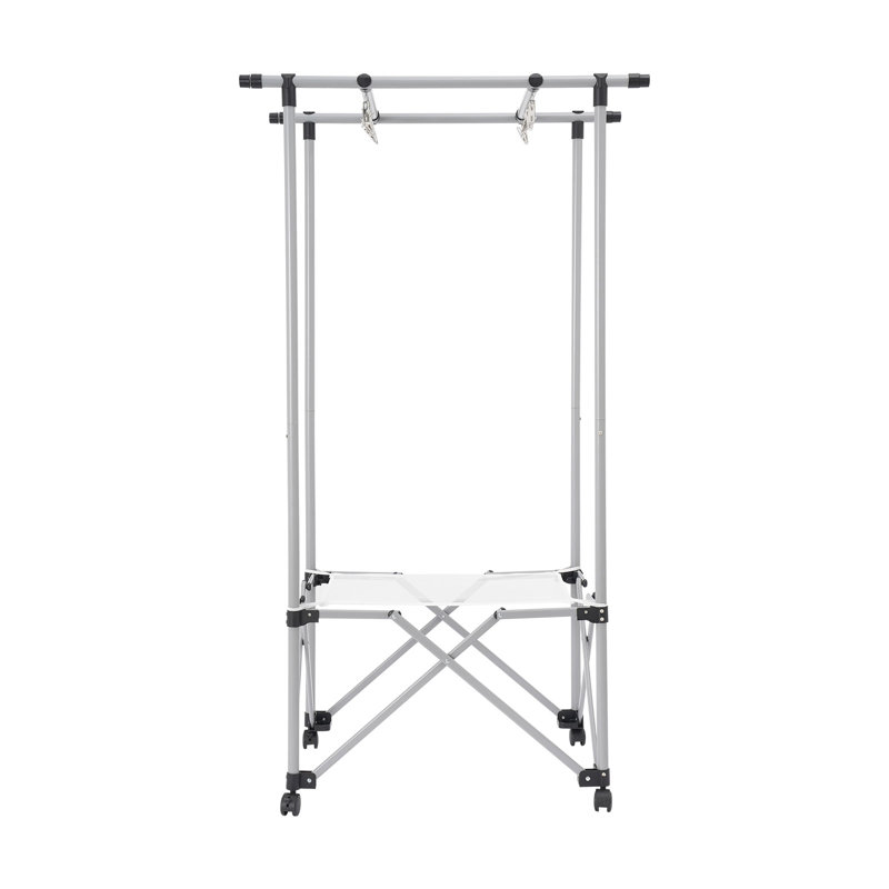 Foldable Clothing Rack, Silver