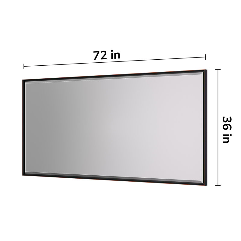 Miroir de salle de bain Areiona, Bronze frotté à l'huile, 36 po x 72 po