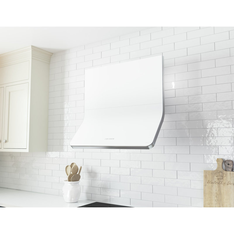 Zephyr Horizon 90 cm. Wall Mount Range Hood with LED Lights, Matte White