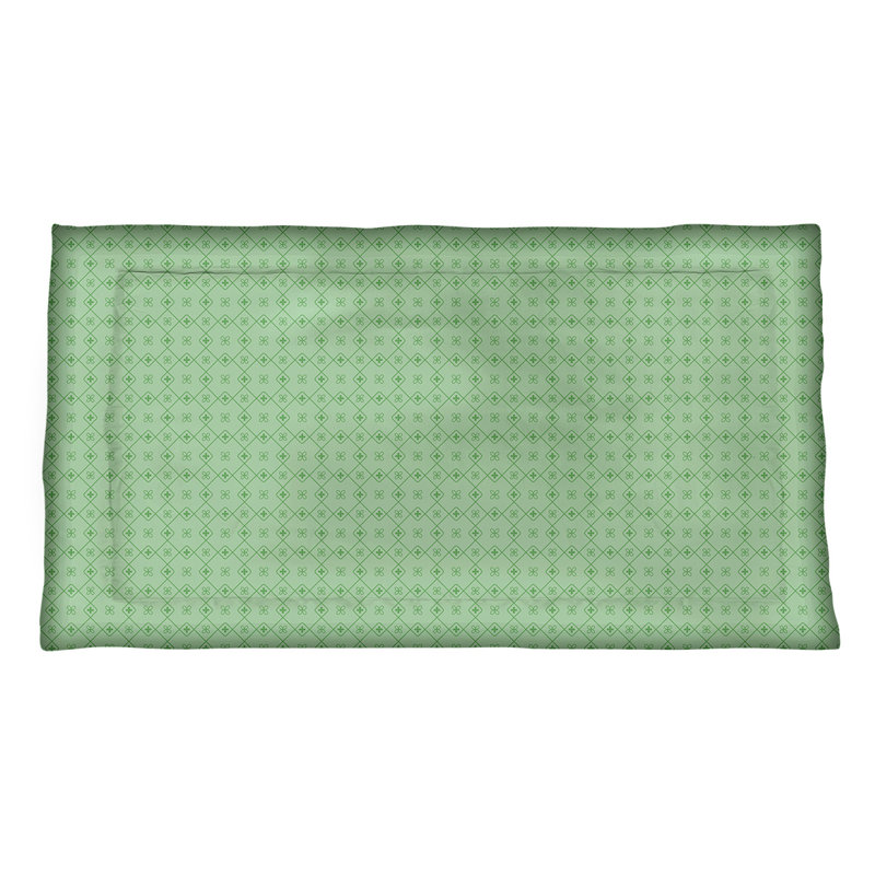 Katelyn Elizabeth Polyester Geometric Sham Set, King, Polyester, Green