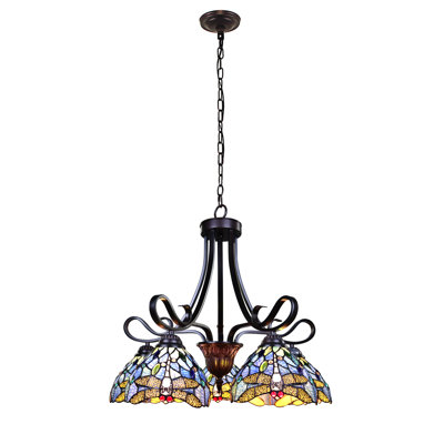 Lustre en bronze foncé 5 lumières Fleur de Lis Living SUNNIVA