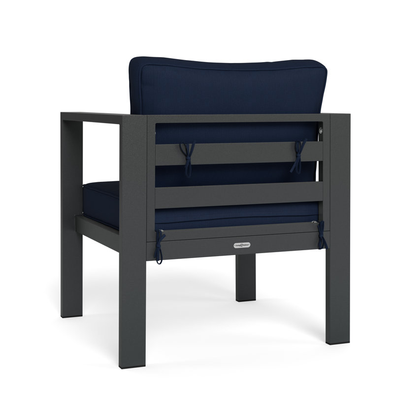 Lakeview Navy Cushioned Aluminum Outdoor Club Chair