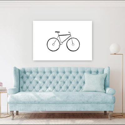 Simple Bicycle Sketch Classic Contemporary Urban Wall Art Print