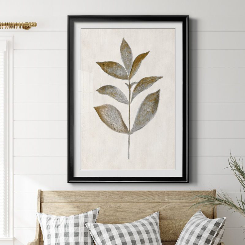 Bronze Leaf III - Reproduction d'art sur papier encadrée, Papier noir, H 22,5 po x l 30,5 po x P 1,5 po
