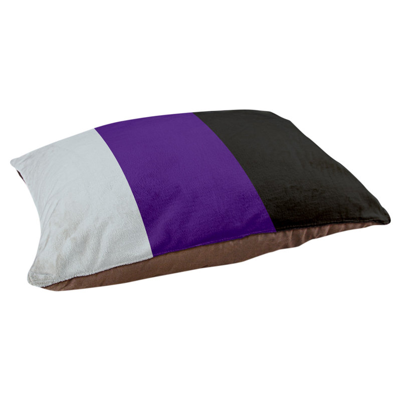 Coussin Houston, Moyen (H 9,5 po x l 28 po x P 18 po), Argent / mauve / noir