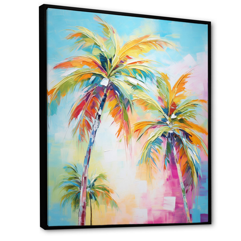 Kuerten Popart Palm Trees III - Palmiers et palmiers, reproduction d'art encadrée, H 40 po x l 30 po, Noir