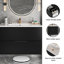 Meuble-lavabo mural 36 po avec lavabo en céramique, 2 tiroirs, finition noire mate, design cannelé flottant, moderne