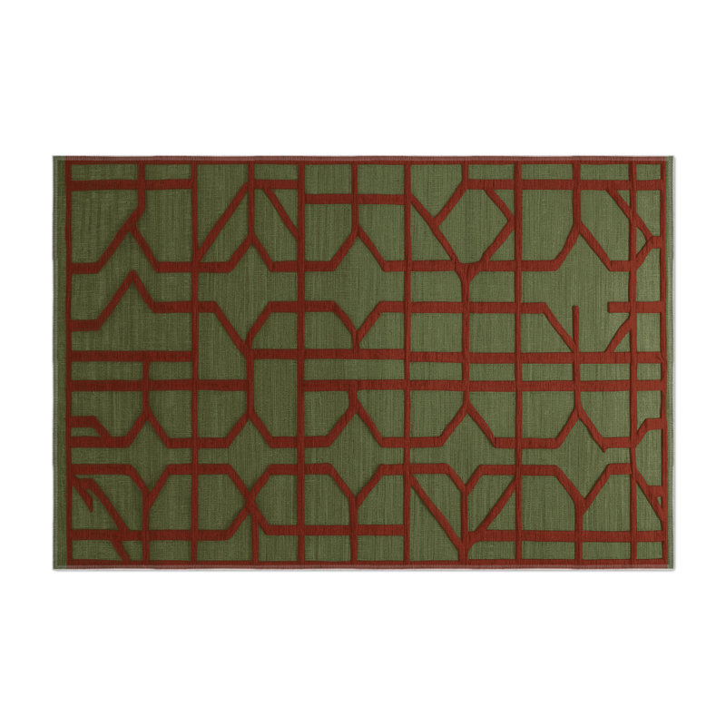 Trellis Brown Indoor and Outdoor Area Rug, Rectangle 9' x 12'