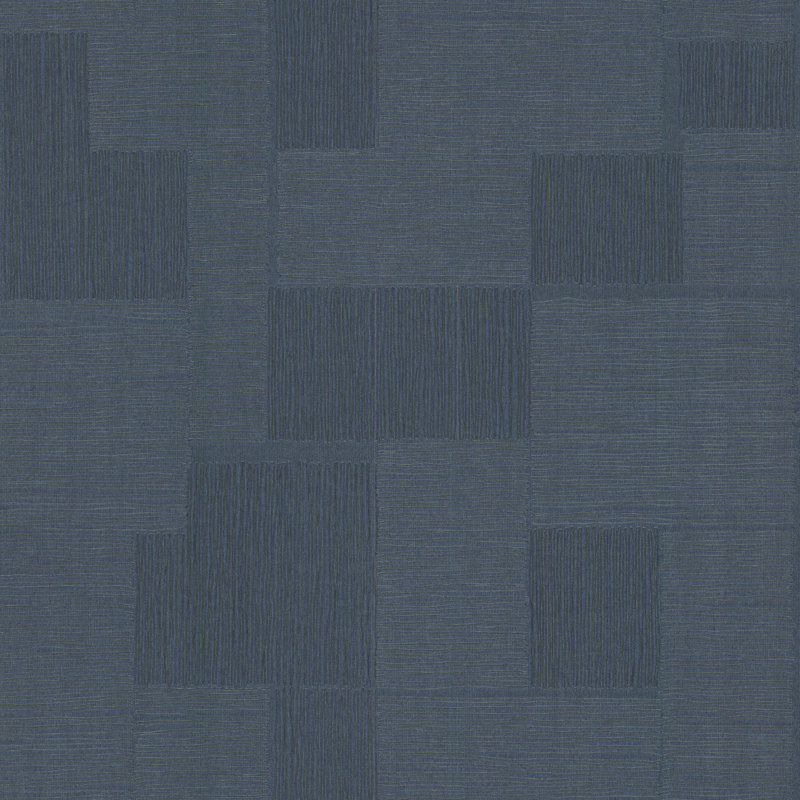 Geometric Metallic Wallpaper Roll, Navy