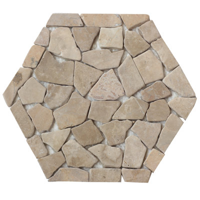 Cappuccino Flat Honeycomb Pebble Mosaic 9.84”x11.81”