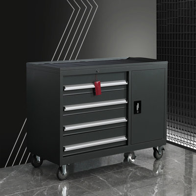 Coffre à roulettes noir multi-outils avec roulettes l 47,1 po avec roulettes