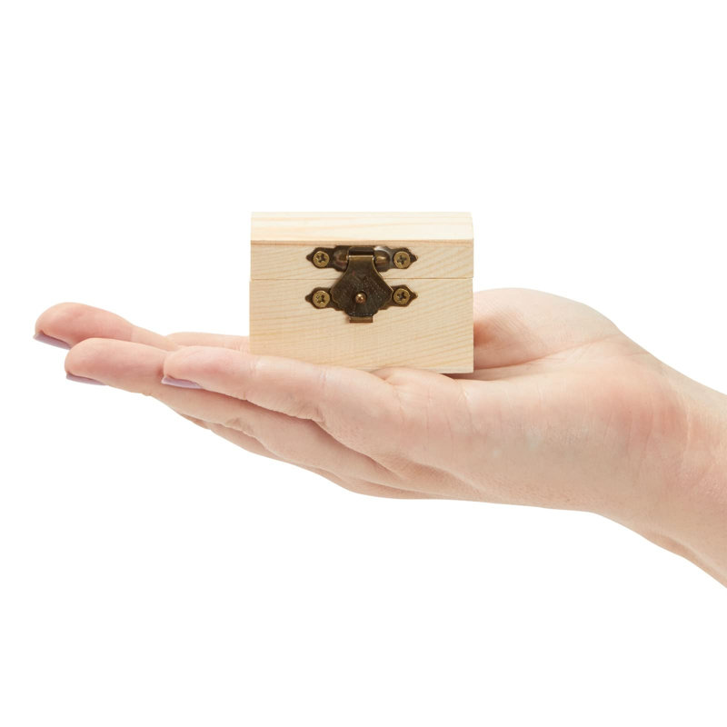 Wooden Boxes - 12-Pack, 2.3 X 1.5 X 1.5 In Natural Pinewood - Unfinished Wood Box With Hinged Lid & Metal Clasp For Crafts & Mini Treasure Chests