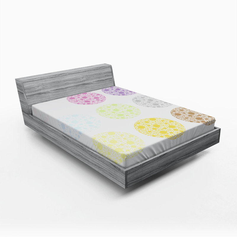 Microfiber Polka Dots Fitted Sheet, Full/Double Fitted Sheet