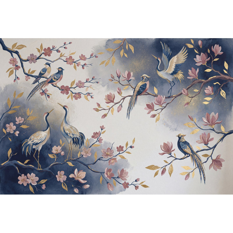 Papier peint branches chinoises, 100 po x 96 po, Non-Woven Nonpasted