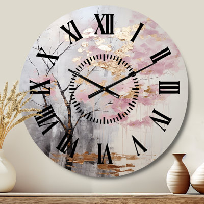 Blossom Tree Whispers Of Pink II - Floral & Botanical Face Wall Clock
