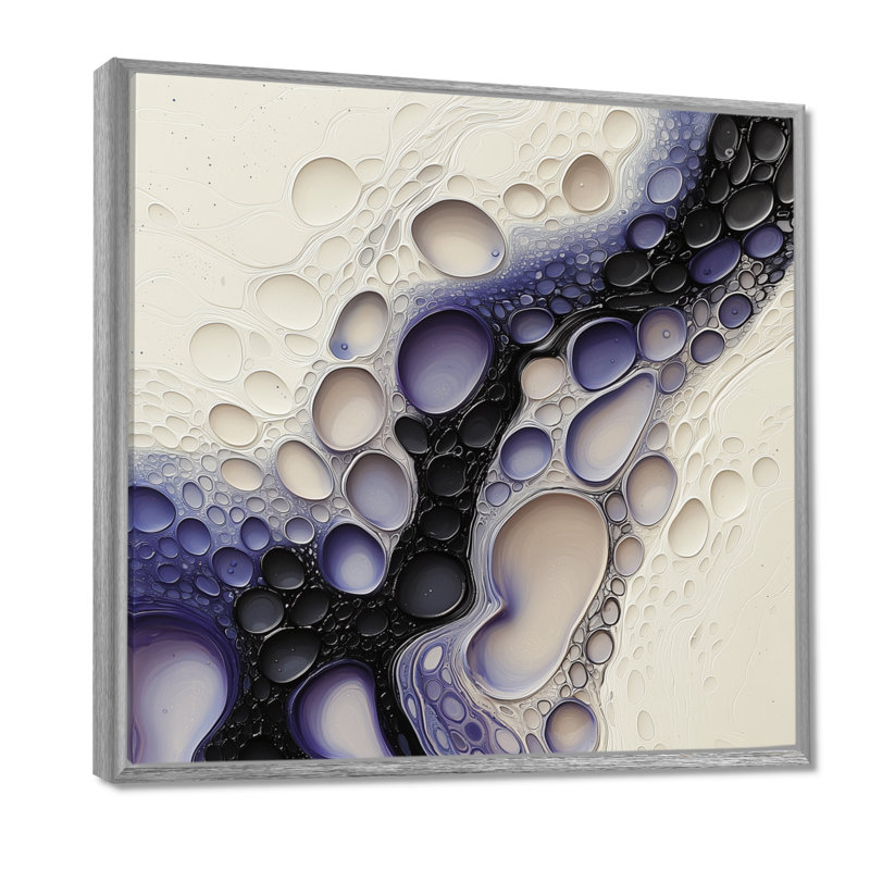 Omni Rhythmic Driauge Of Lavender, Impression encadrée flottante, Argent argent, H 16 po x l 16 po