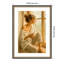«Woman with Cozy Cup Coffee Window» par Natalie Brunswick, reproduction d'art encadrée sur bois