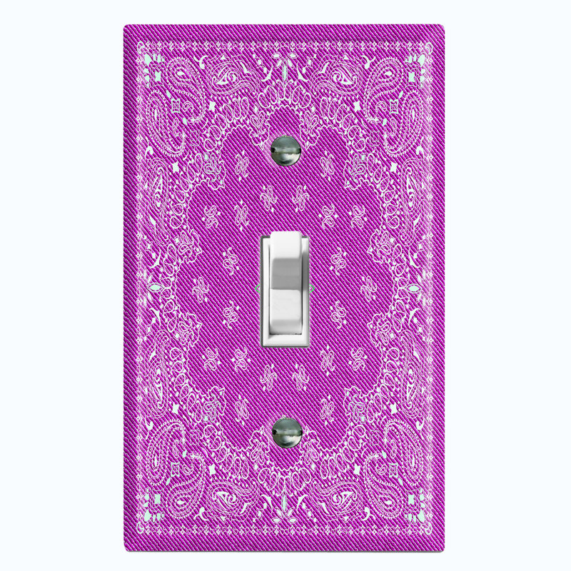 Patterned 1 - Gang Toggle Light Switch Standard Wall Plate, Pink