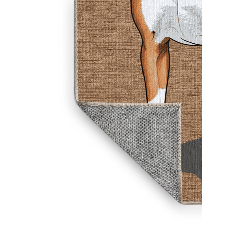 Washable Plott Hound Dogs Area Rug, Rectangle 7' x 10'