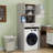 Over The Washer, Dryer And Robot Vacuum Storage Cabinet Suitable For Compact Washing Machines, Laundry Room Storage Organizer With 1 Door, A Adjustable Shelf And A Fake Drawer Design-Antique White