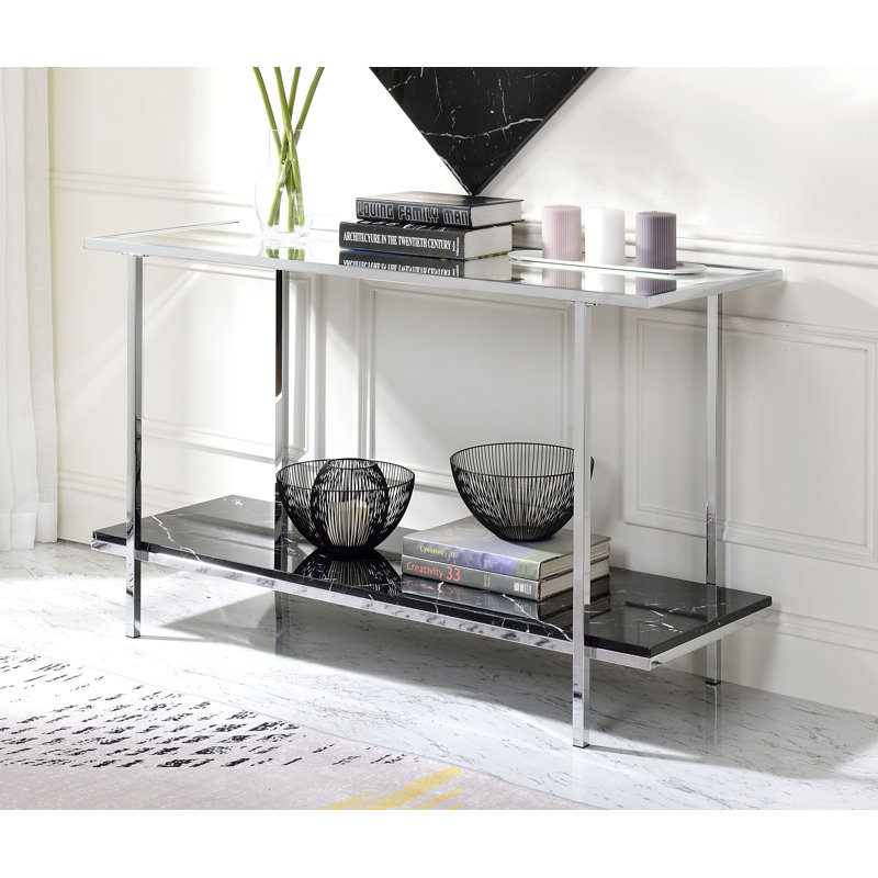 Ahmet 48'' Glass Top Console Table