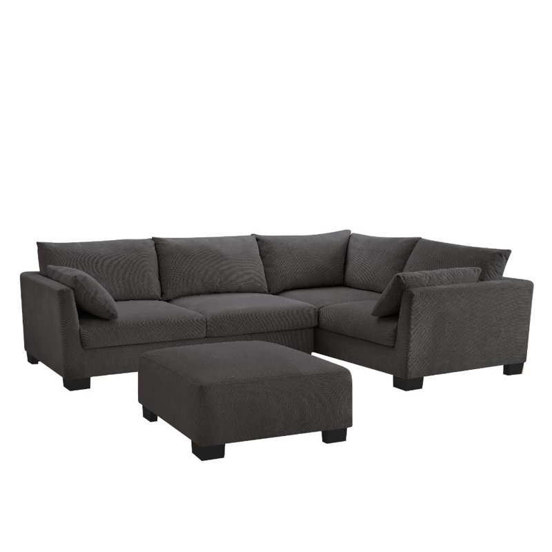 Cenko 5 Seater Sofa, Grey Linen Blend