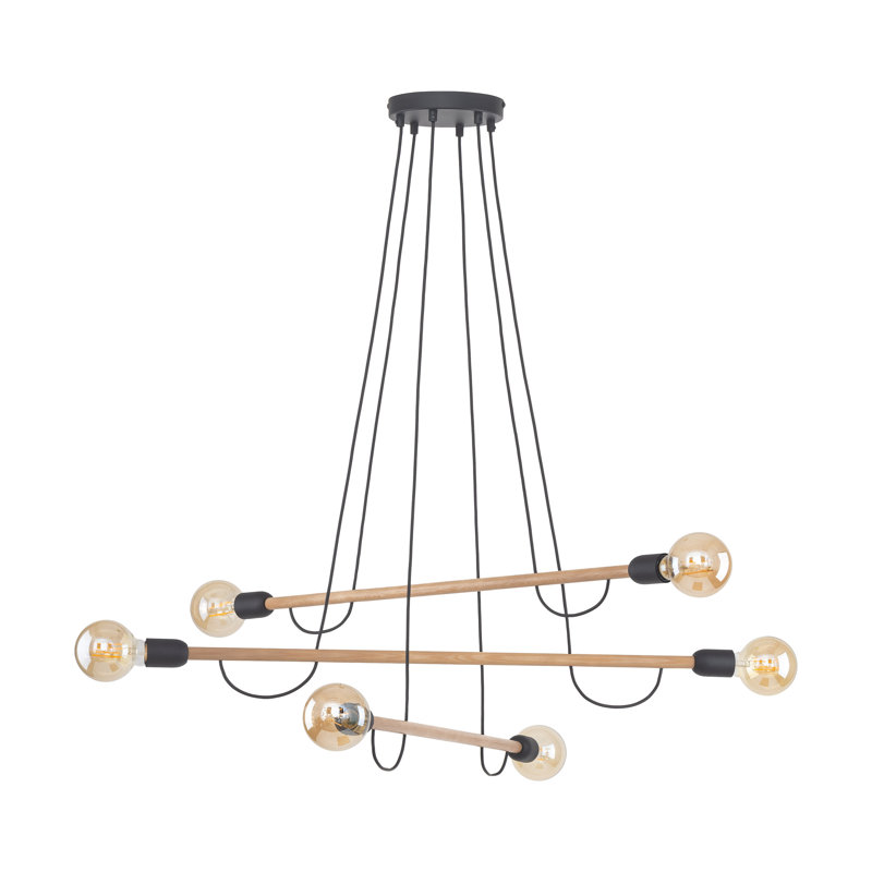 Anupam 6 - Light Stainless Steel Cluster Pendant, Brown