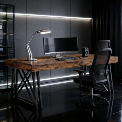 Bureau de direction rétro, bureau d'ordinateur, bureau (table seulement)