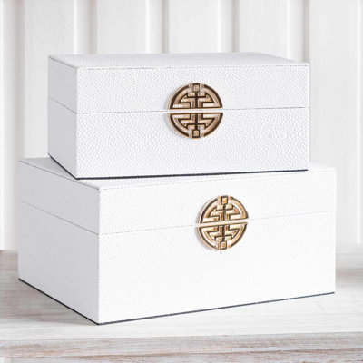 Faux Leather Jewelry Boxes, Modern Design Decoration Storage Boxes Set