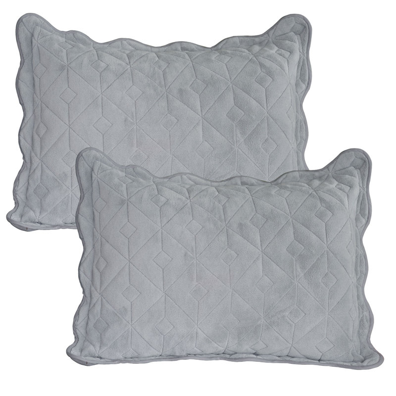 Ensemble de courtepointes carrées 4 pièces, Très grand, Gris