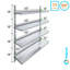 Amgood 16 In. X 60 In. Four-Tier Metal Wall Mount Shelf