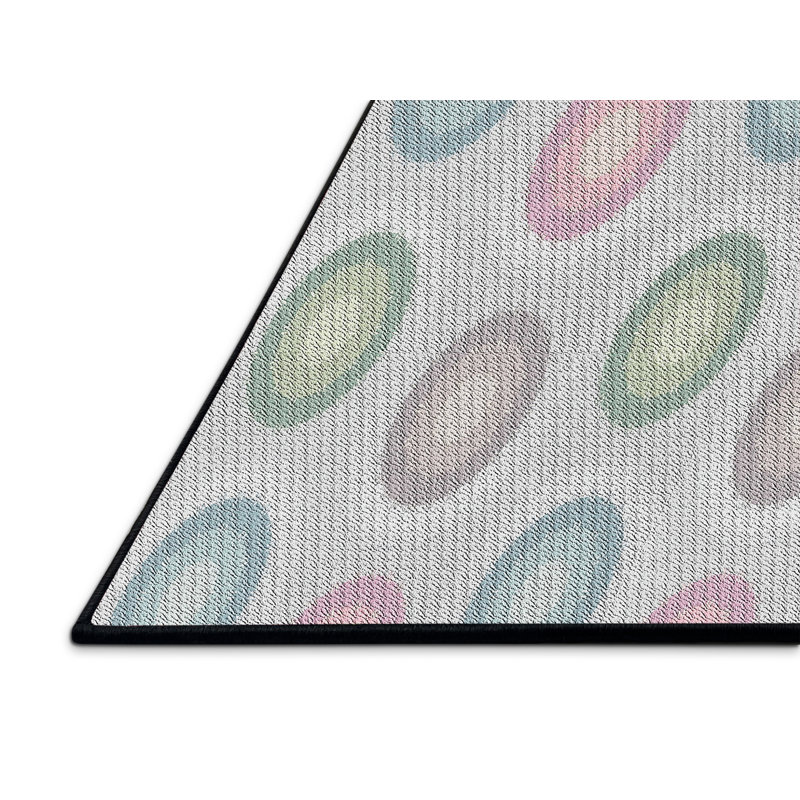 Tapis décoratif gris à pois, Rectangle 5 pi x 8 pi