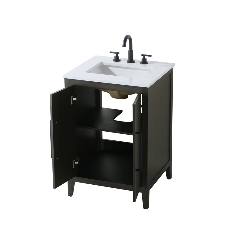 24 Inch Single Bathroom Vanity, Mocha Brown