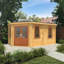 16ft x 10ft Corner Lodge Grande Log Cabin UPVC Windows & Doors (44mm)-105863329