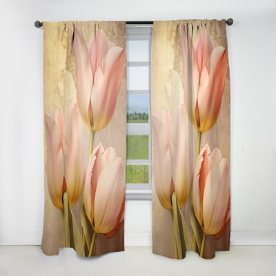 Pinnell Tulip Dreams IV - Rideau traditionnel - Velours obscurcissant - 1 panneau